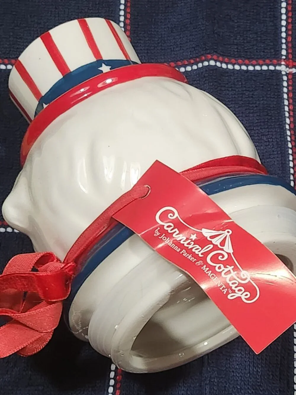 Johanna Parker & Magenta Carnival Cottage Patriotic Uncle Sam Ceramic Cookie Jar